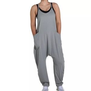 Fundamental‎ Coast Gray Sleeveless Harem Jumpsuit Wide Leg Pockets M